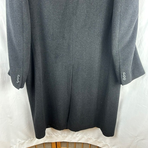 Vintage Silver Cloud Cashmere Blend Coat Men 44R Charcoal Gray Long Length Dress - Picture 8 of 11